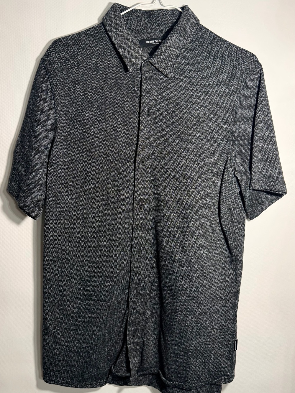Kenneth Cole Short-Sleeve Button-Down Shirt - Charcoal